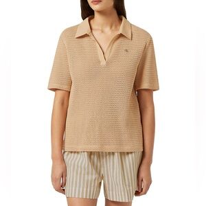 Scotch & Soda Crochet Polo Short Sleeve Top Size Large